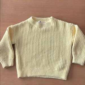 Kids 3/4T Yellow Knit Soft Crewneck Spring Sweater